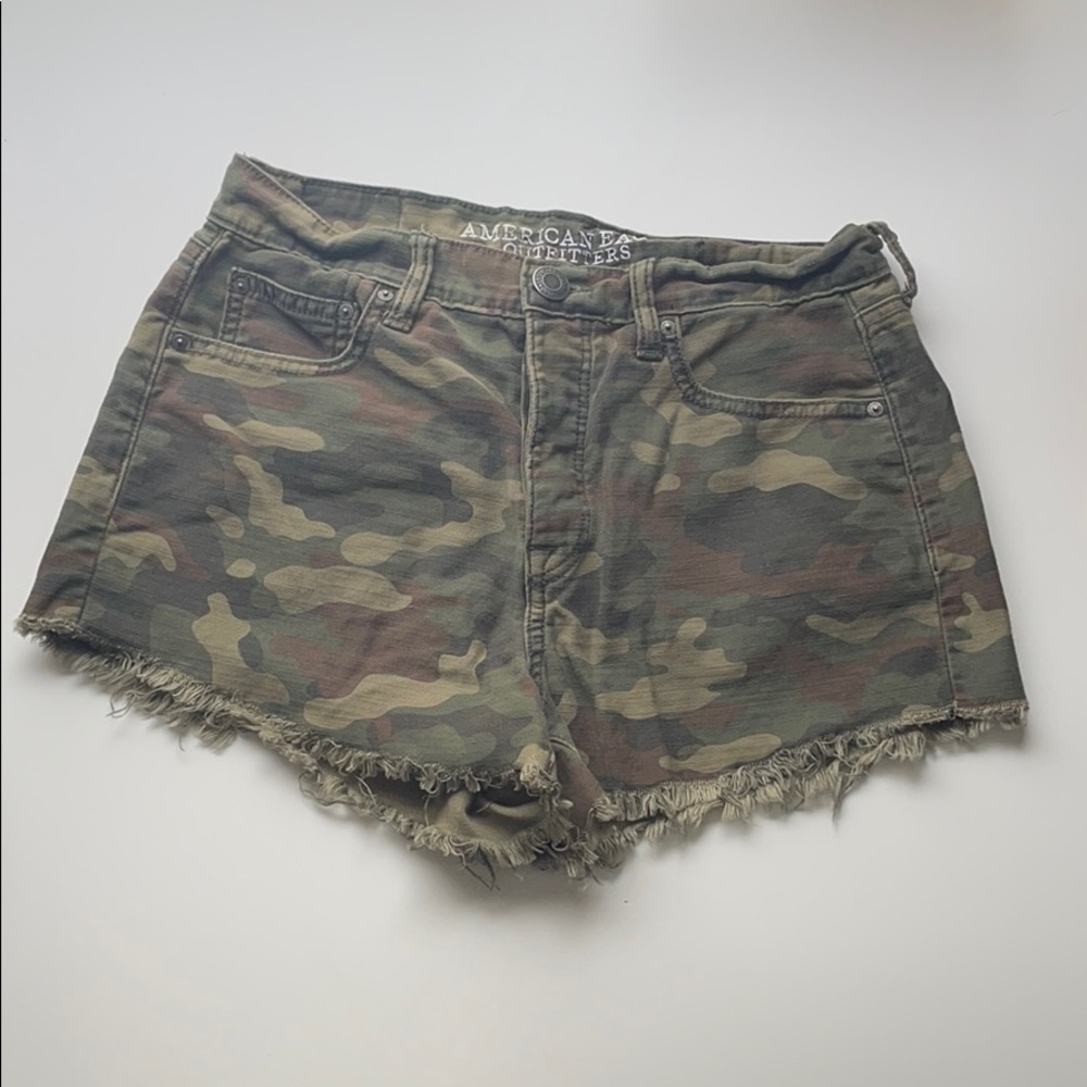 American Eagle Camo Jean Shorts